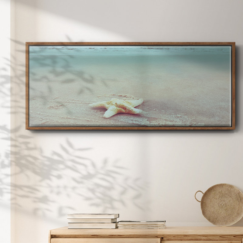 Beach Set Starfish- Framed Canvas, 8" H x 20" W