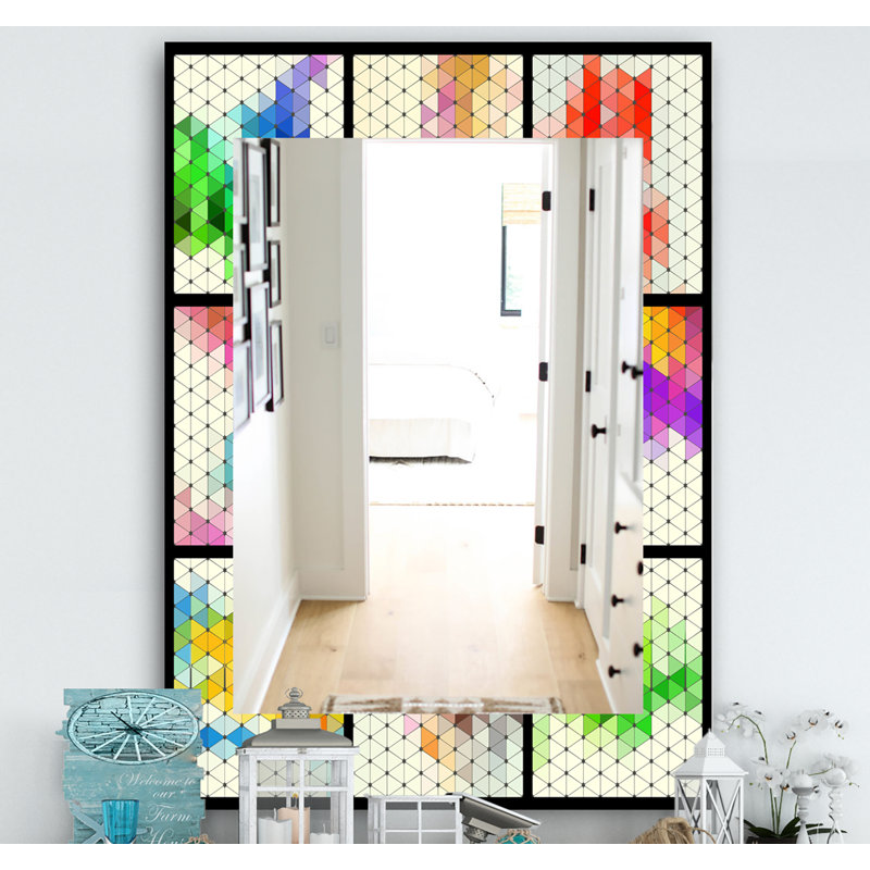 Miroir mural moderne triangulaire colourfields 24, H 39,4 po x l 29,5 po
