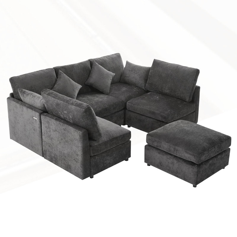 Canapé modulaire Canapé modulaire en forme de U, Noir