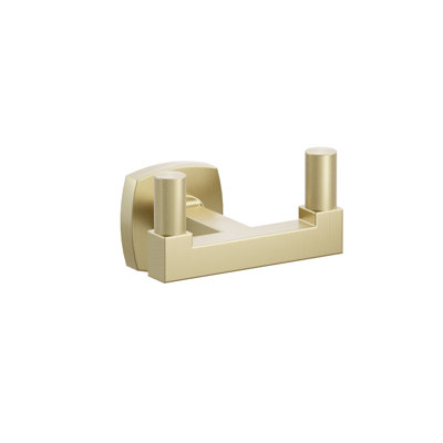Emtek Select Double Hook w/ Soft Square Rosette, Square Stem & Knurled Tip