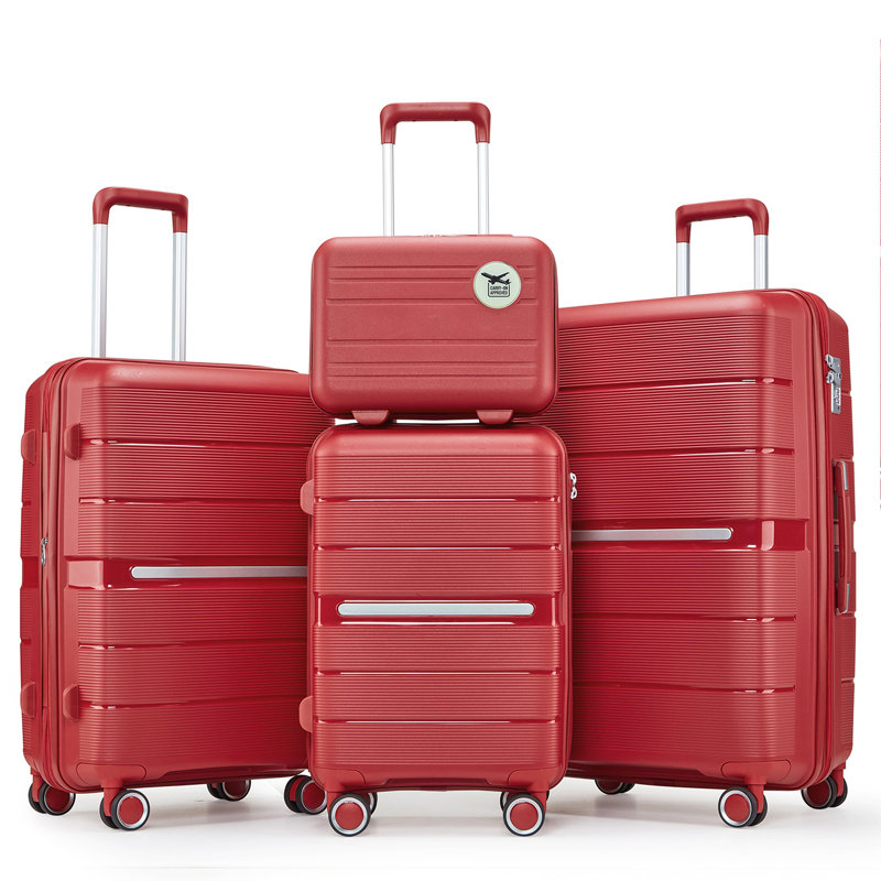 Ensembles de valises 4 pièces (14/20/24/28) Valise extensible légère et durable en PP