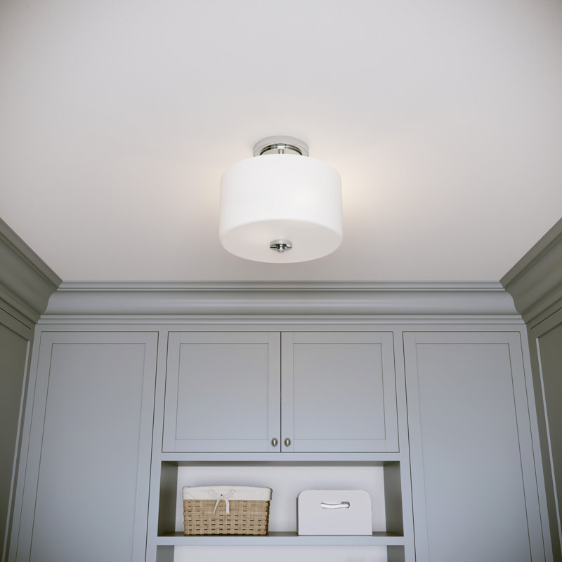 Alfred 22" 2-Light Semi-Flush Mount - Chrome, Chrome