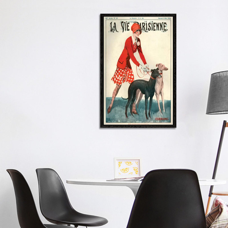 1928 La Vie Parisienne Magazine Cover 1 Piece Wall Art on Canvas, 101.6 cm H x 66.04 cm W, Black Framed