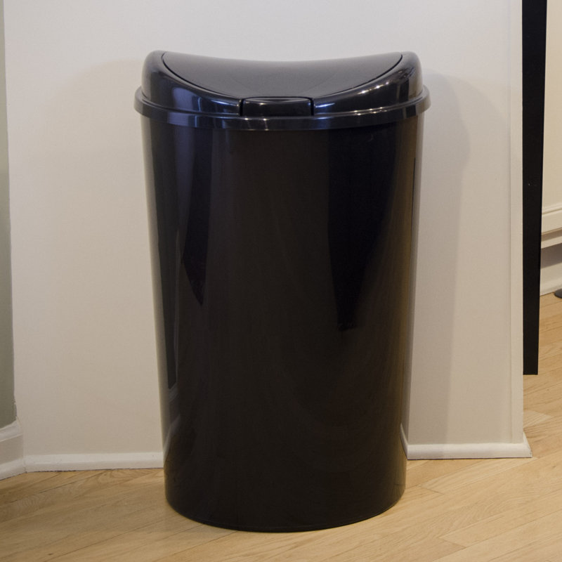 Plastic Touch Top Kitchen Trash Can - 13.8 Gallons, Black