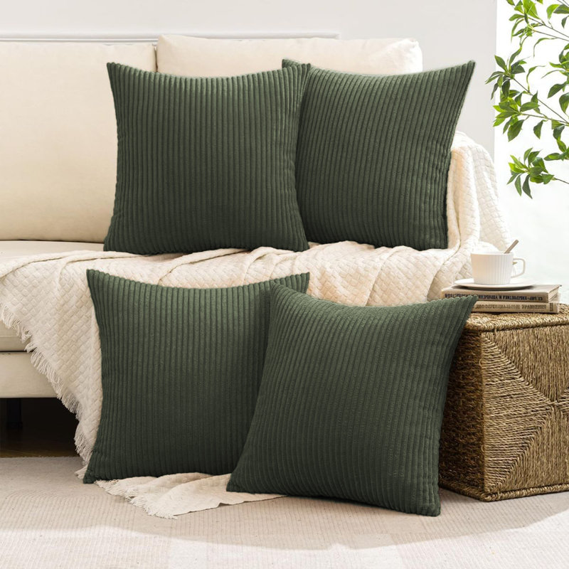 Cotton Square Cushion, Green