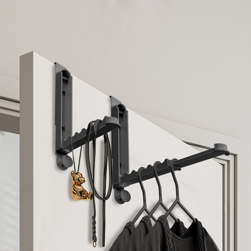 2 pièces au-dessus des crochets de cintre pour la porte des vêtements pliable Séchoir à linge pour manteaux de lessive Serviettes Crochet à vêtements portable pour 1,81 po d'épaisseur