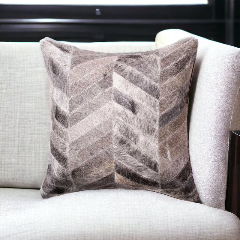 Chevron Throw Pillow, Gray