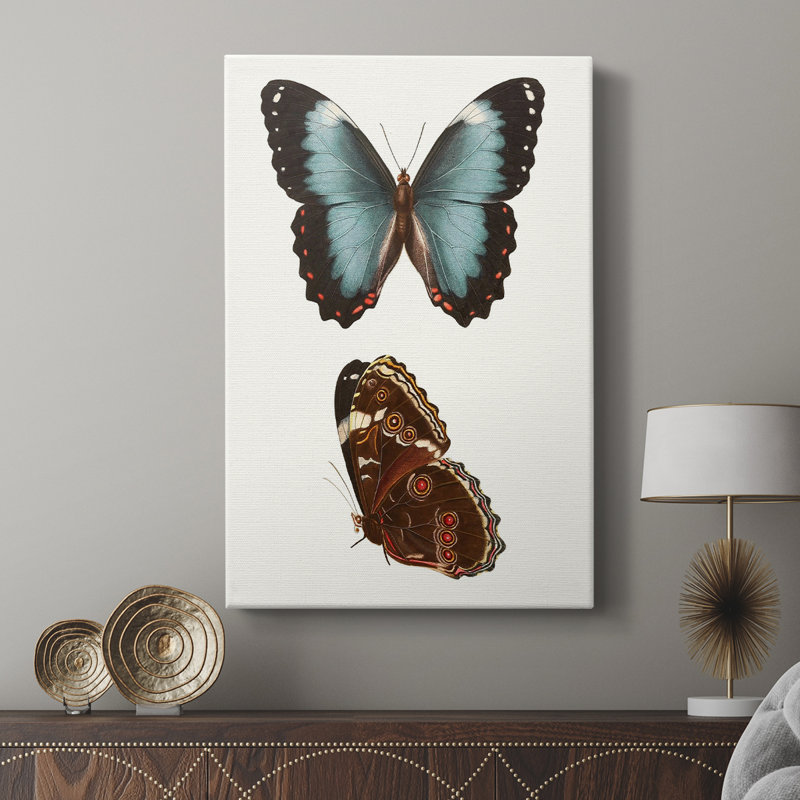 Papillons bleus antiques IV - galerie Cavas sur mesure, H 12 po x l 8 po