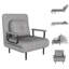 Chaise pliante convertible 3 en 1, dossier réglable à 5 positions avec coussin-20282195-20282193