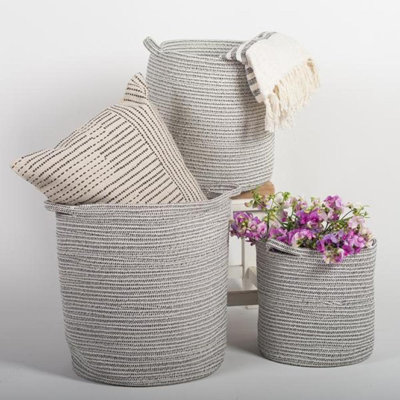 Paniers en coton, ensemble de 3