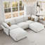 Canapé modulaire surdimensionné à 5 sièges profonds et canapé-lit modulaire avec accoudoirs et rangement en chenille-251944862