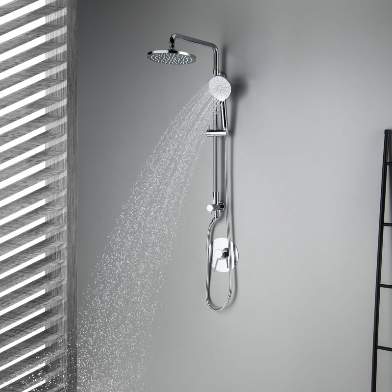 Circular Complete Shower System with Rough in-Valve, Chrome