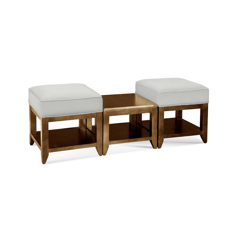Elements Upholstered Cube Ottoman, Basic Navy; 0317-61, Havana