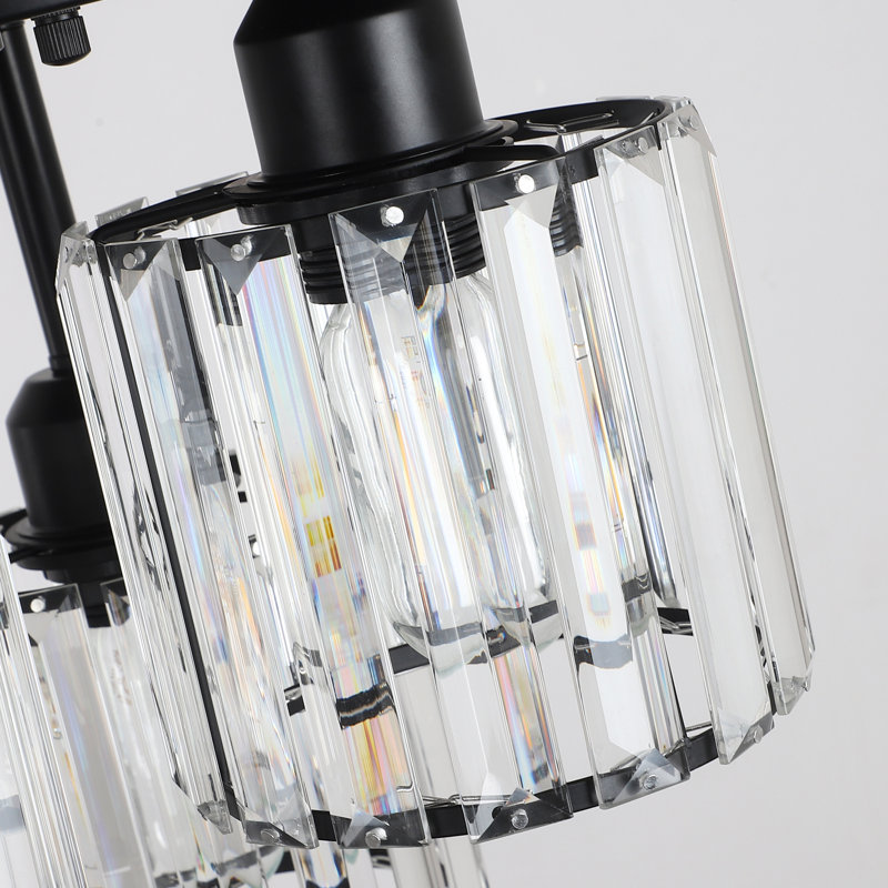 Clear Crystal Semi Flush Mount Ceiling Light - 3-Light Fixture For Kitchen, Foyer, Hallway, Bedroom, And Bathroom