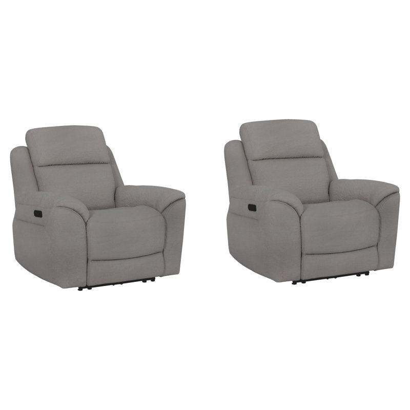 Fauteuil inclinable électrique Minnis P3, ensemble de 2, Polyester blé Lenox
