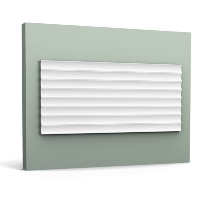 1/2 in D x 9-7/8 in W x 78-3/4 in L Primed White Plain Modern Valley Polyurethane Panel Moulding