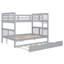 Lit superposé double au-dessus de double avec gigogne simple et conception convertible-2082158200