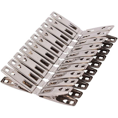 40PCS Heavy-Duty Stainless Steel Clothespins – Non-Slip Rubber-Coated Laundry Clips for Indoor & Outdoor Use