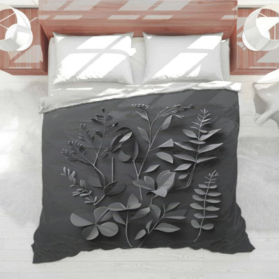 Édredon naturel à motif de feuilles Leaves Bedding