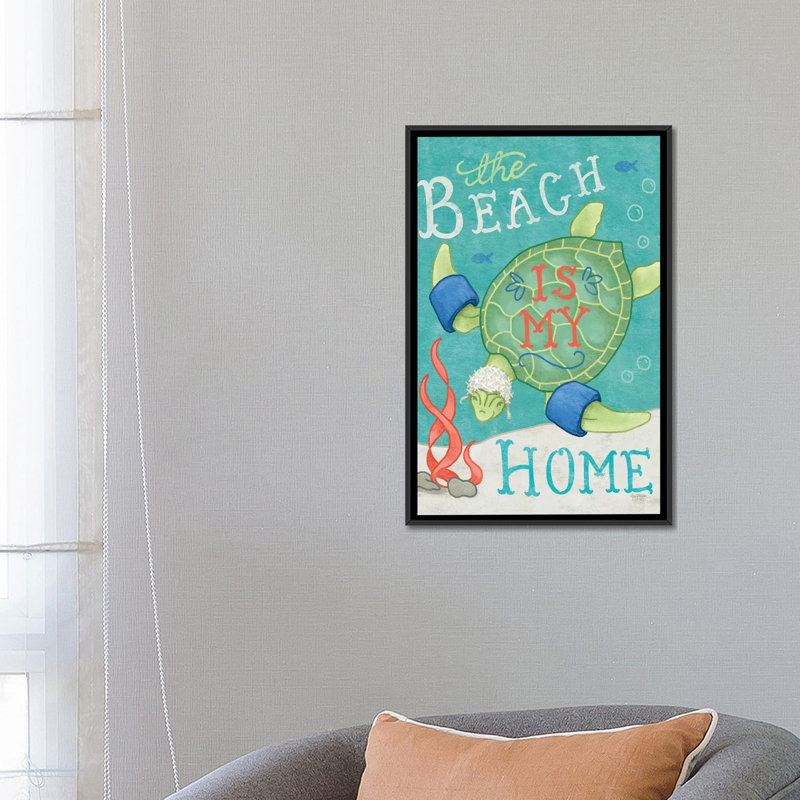 «Ocean Friends II» par Mary Urban, impression sur toile, H 26 po x l 18 po x P 1,5 po, Toile avec cadre noir, Pas de tapis