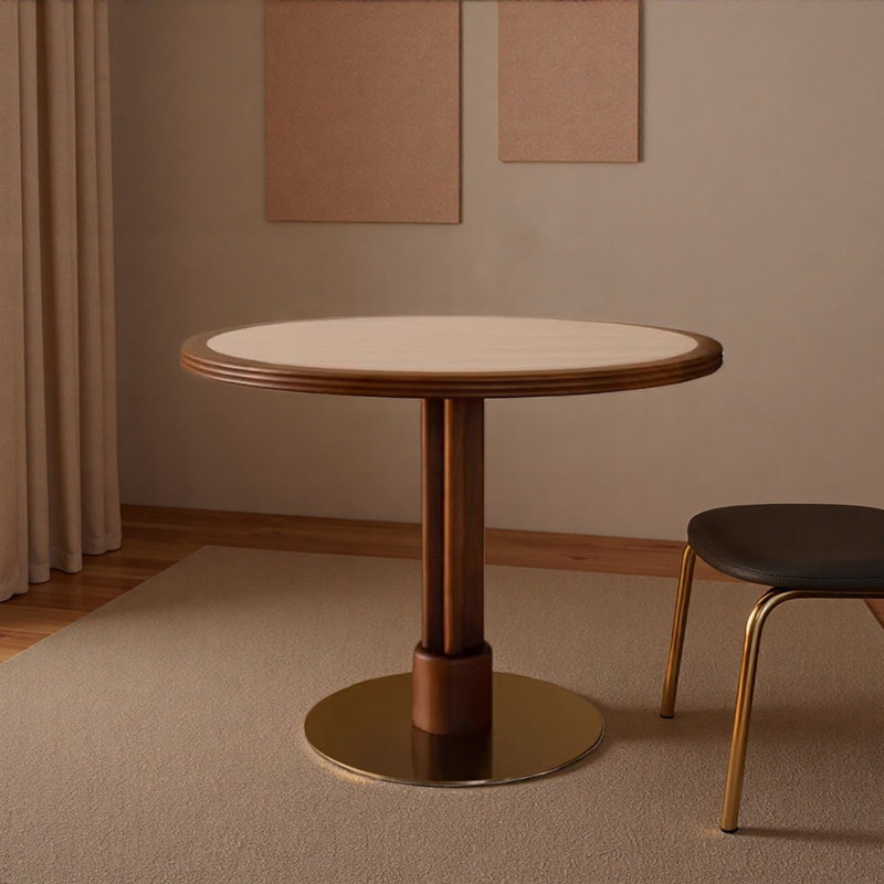 Table ronde multifonctionnelle rétro de style français, H 29,52 po x L 43,3 po x l 43,3 po
