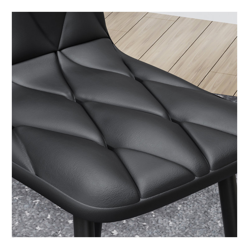 Ensemble de table de salle à manger moderne pour 4 personnes, Blanc, Noir, noir, noir, noir