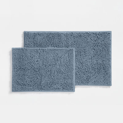 Soft Absorbent Chenille Bath Mat Rug with Anti-Skid Rubber Backing