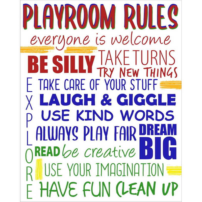 Playroom Rules par Ann Bailey - Art textuel sur toile tendue