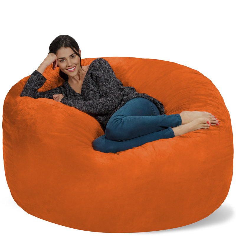 Fauteuil à billes - Fauteuil à billes rond rembourré en mousse à mémoire de forme avec housse amovible et lavable à la machine - Fauteuil à billes avec housse en microfibre douce - Plusieurs tailles et plusieurs tissus lavables à la machine