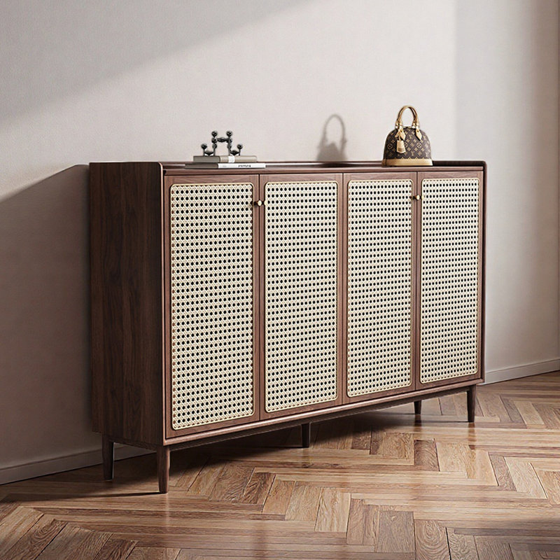 Armoire de rangement pour chaussures, H 43,31 po x l 55,12 po x P 13,78 po, Bois brun foncé