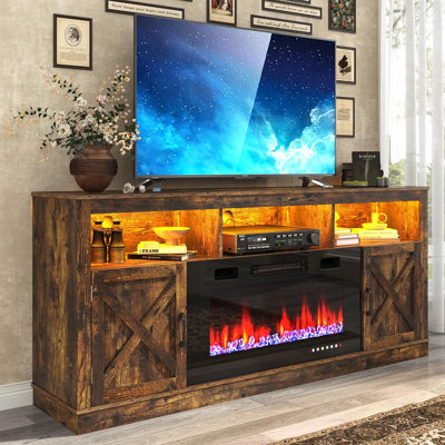 Zev Storage Credenza with Fireplace Included