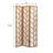 Walnut And Linen Foldable 3-Panel Screen