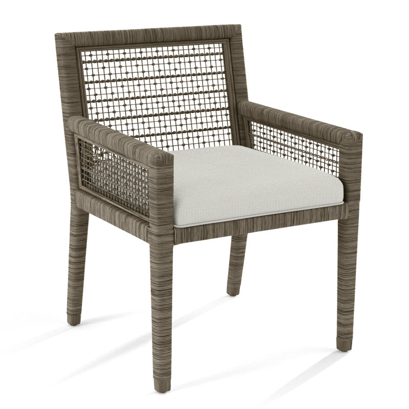 Pine Isle Arm Chair, Oslo Ivory; 0820-91, Sea Glass