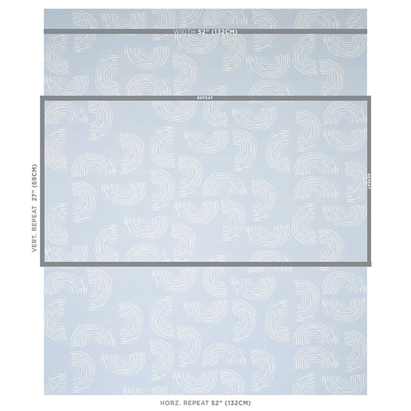 Schumacher x Caroline Z Hurley Quansoo Wallpaper, Ivory Sky