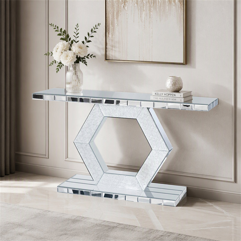Miroir d'entrée hexagonal en cristal Sparkling
