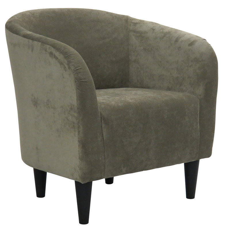 Fauteuil demi-tonneau de 29,50 po de largeur, Velours platine Elizabeth