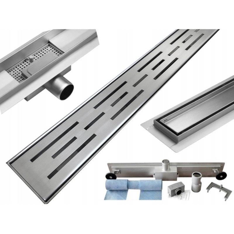 Guro Linear Grid Waste Shower Drain, 7cm H x 50cm W x 5cm D