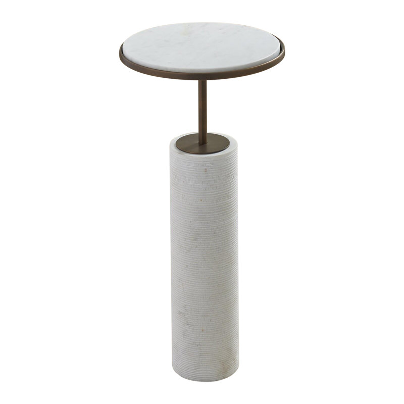 Tall Cored Marble Table-Bronze