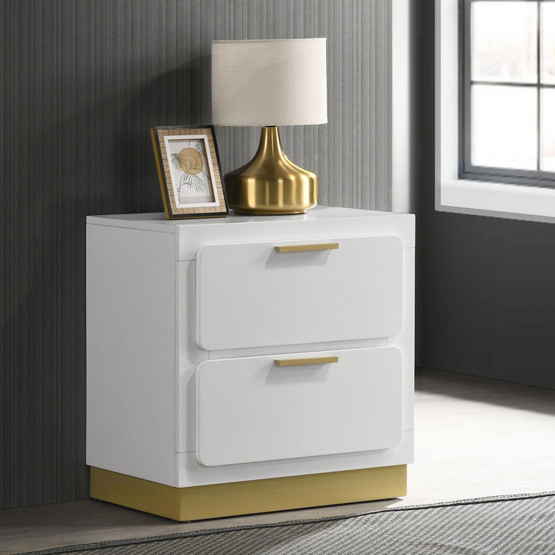 Table de chevet moderne et minimaliste, Blanc