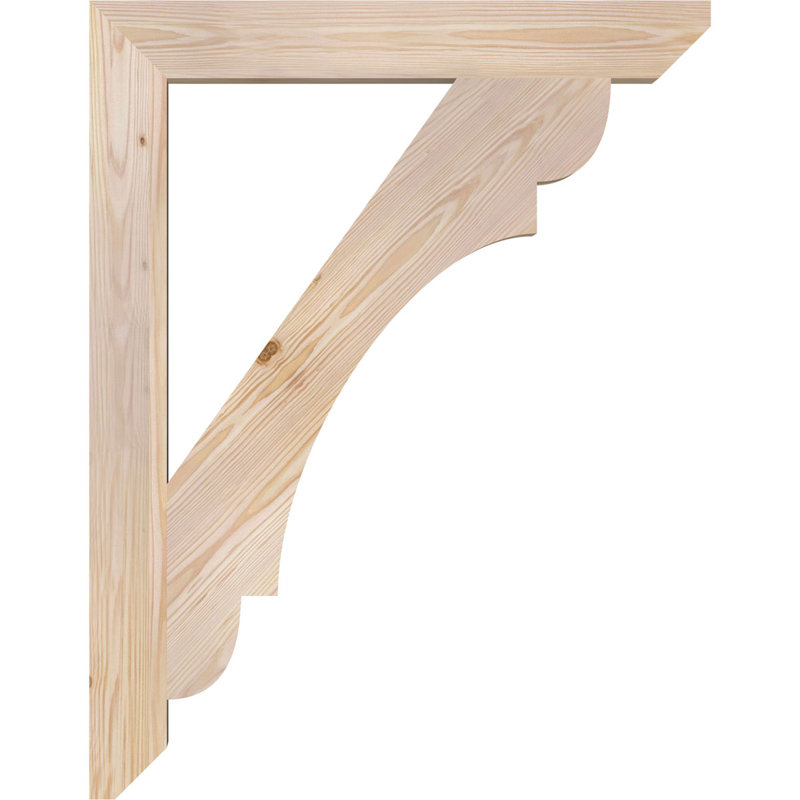 Support en bois / corbeau, Douglas (lisse), 36"H x 3.5"W x 28"D
