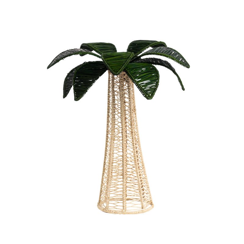 Palm Tree Candle Holder - Large, Dark Green