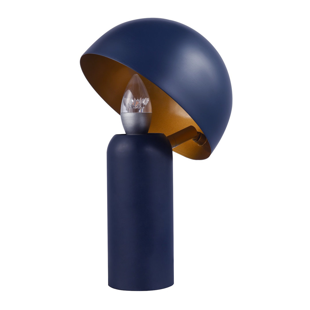Modern Putty Grey Mushroom Table Lamp With Tilted Shade And Luxury Fabric Cable By Fairmont Park