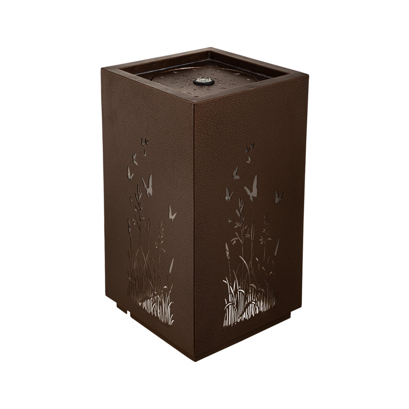 Fontaine à découper rectangulaire en métal avec lumières DEL Aylei