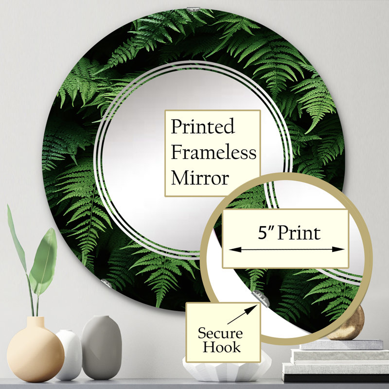 Bafra - Miroir mural moderne rond, 24 po x 24 po