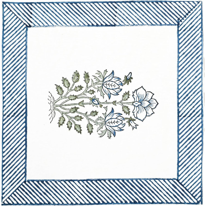 Marwaah Cotton Napkin Set of 4 Hand Blockprint