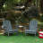 Adirondack Chair Made Of Gray Wood Grain Composite Material, Foldable With Double Cup Holders, Suitable For Patio/Terrace Use.-2099973400