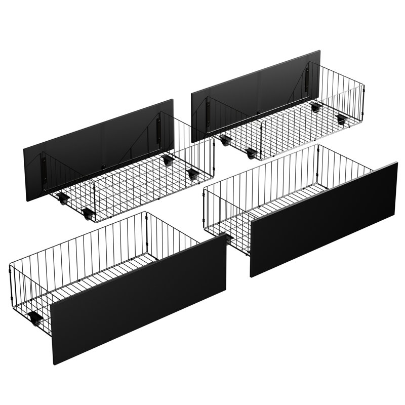  Underbed Storage Set, 13.4" H x 39.9" W x 19.7" D, Black