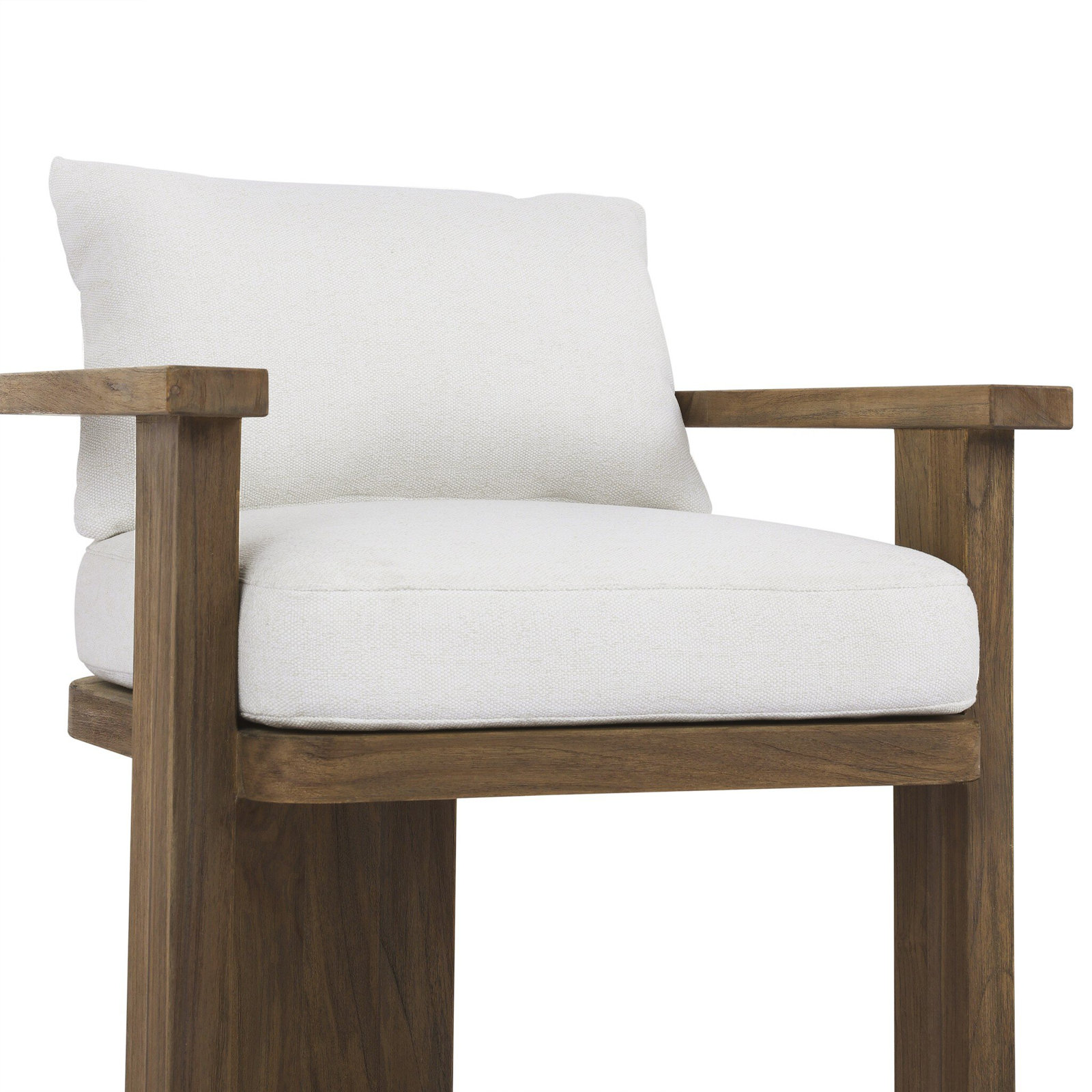 Oscar Teak Patio Armchair, Alessi Linen, Stained Toasted Brown