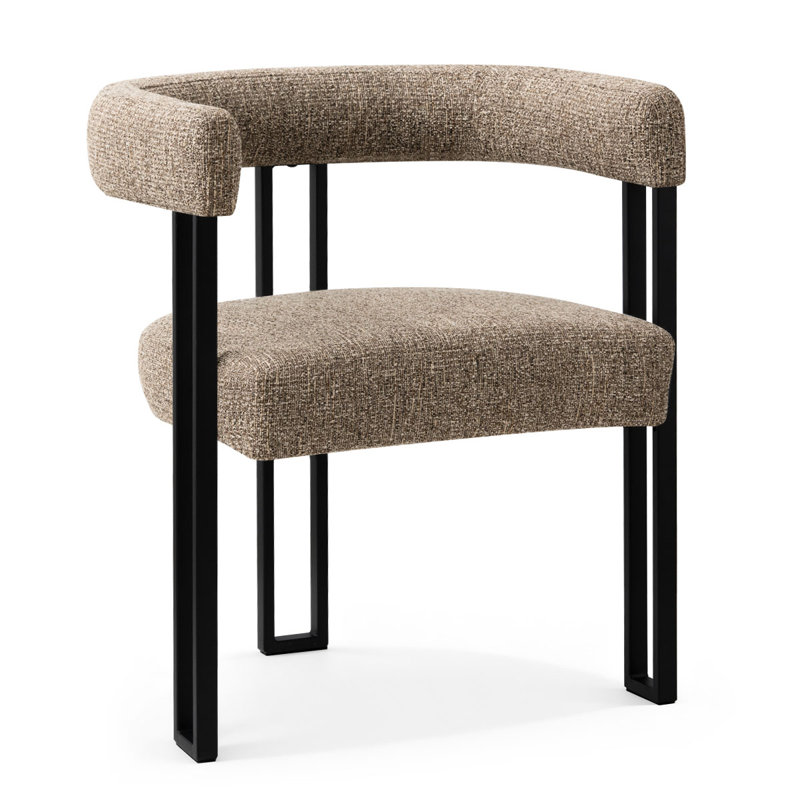 Fauteuil de salle à manger rembourré H 18 po Jaevin , Tweed-brun