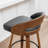 Modern Swivel Upholstered Counter Stool With 360° Swivel, Barrel Seat & Curved Backrest-120155854-120155852